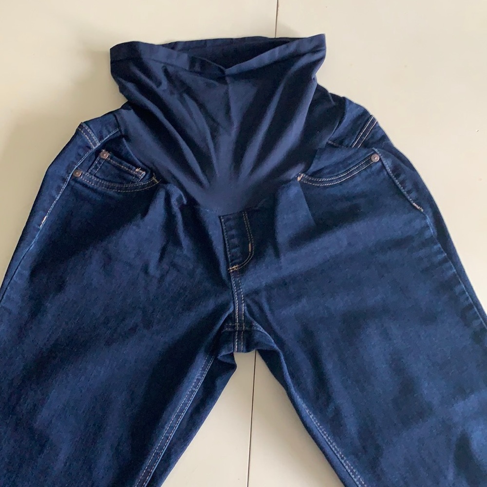 Dark blue maternity jeans